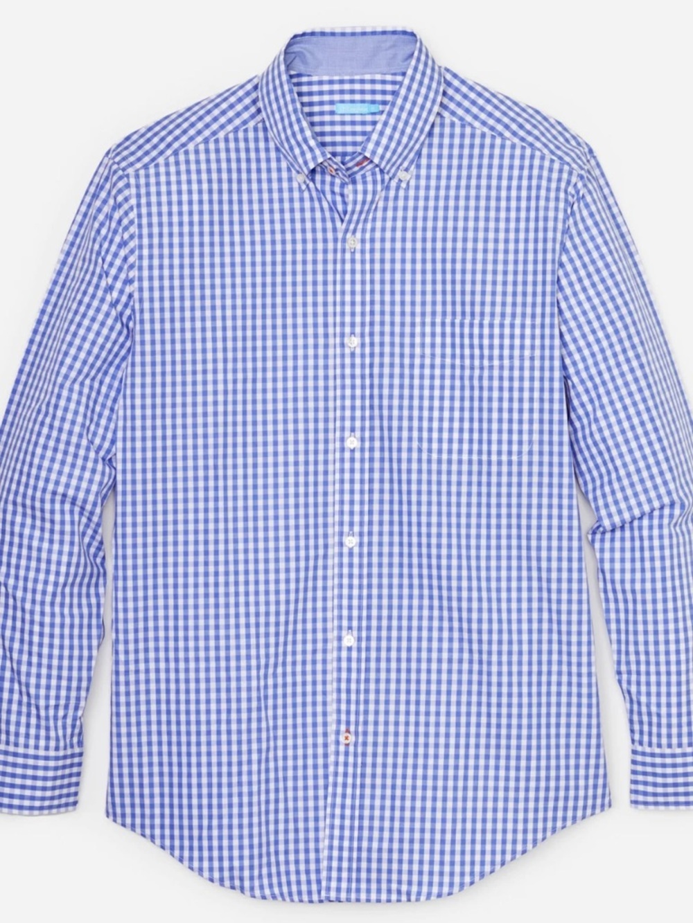 J. McLaughlin Blue and White Gingham Button-Down Shirt